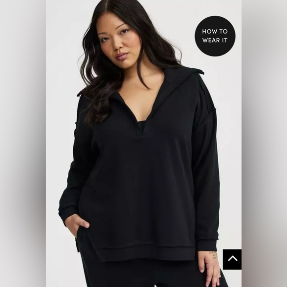 NWT Fleece V-Neck Sweatshirt. Size 00. - Picture 9 of 14